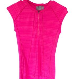 Athleta Pacifica UPF 50+ Pink Half Zip Rash Guard Top Small